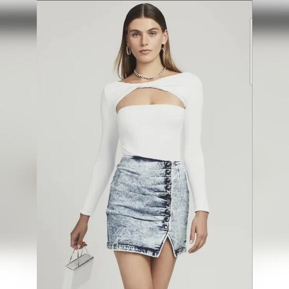 Retrofete Dresses & Skirts - Retrofete Willa Skirt in Light Blue Acid Size Medium Button